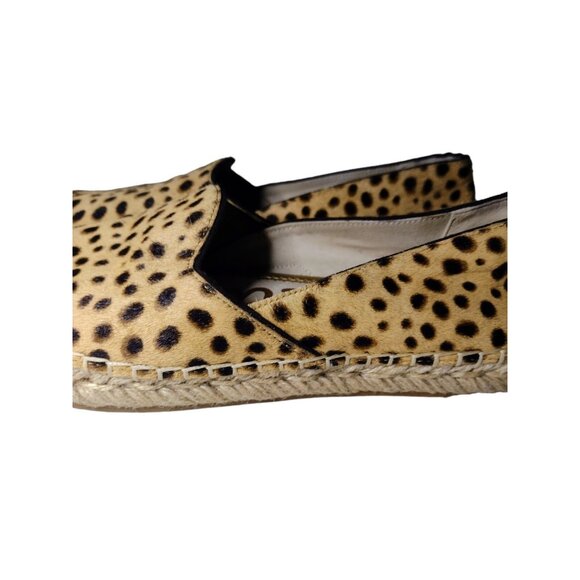 Sam Edelman Kesia Calf Fur Cheetah Espadrilles Shoes Size 6.5 Animal Print - Picture 2 of 9